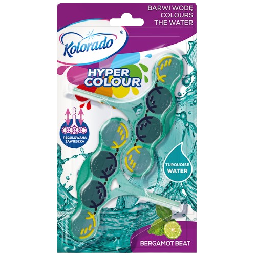 Блок туалетний Hyper Color Bergamot Beat бірюзовий 45гр 2шт KOLORADO Житомир