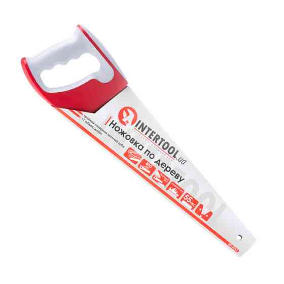 Ножівка по деревині, 400 мм, з гартованим зубом, потрійне заточування, 11 зуб/дюйм INTERTOOL HT-3161 Київ