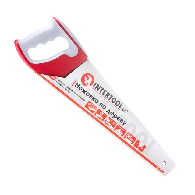 Ножівка по деревині, 400 мм, з гартованим зубом, потрійне заточування, 11 зуб/дюйм INTERTOOL HT-3161 Київ - фото 6