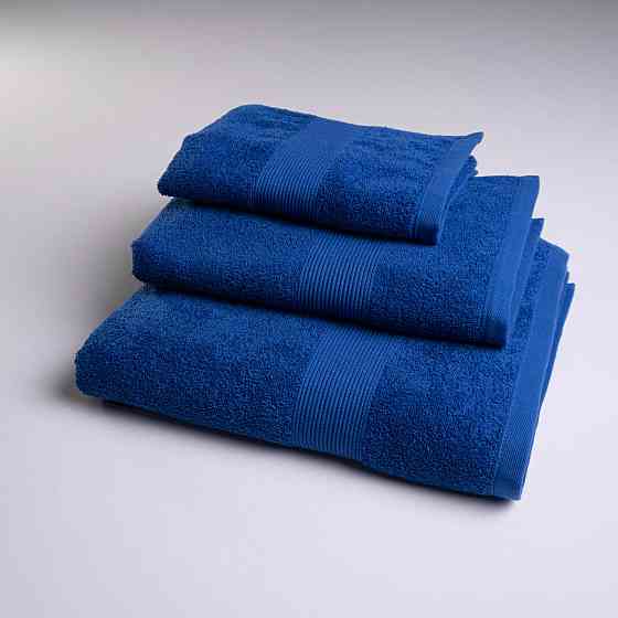 Набор махровых полотенец c Бордюром 3шт GM Textile 40х70см, 50х90см, 70х140см 400г/м2 (Синий) Сумы