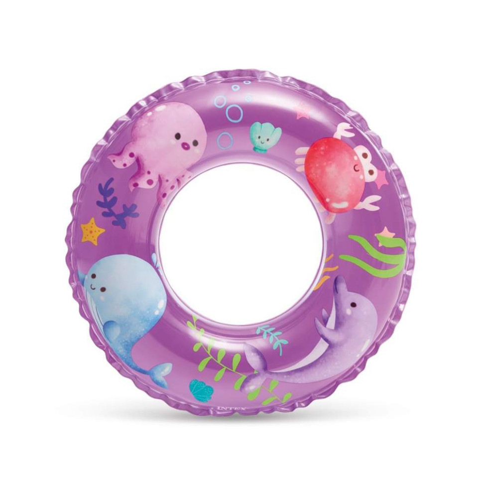 Дитячий надувний круг "Рибки" 59242(Violet) фіолетовий 61 см Вінниця - фото 1