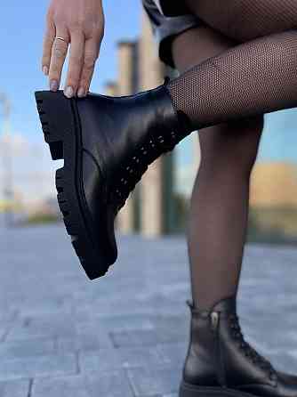 Черевики жіночі GREMMY чорні натуральна шкіра зима висота 13 см (4893) Коломия