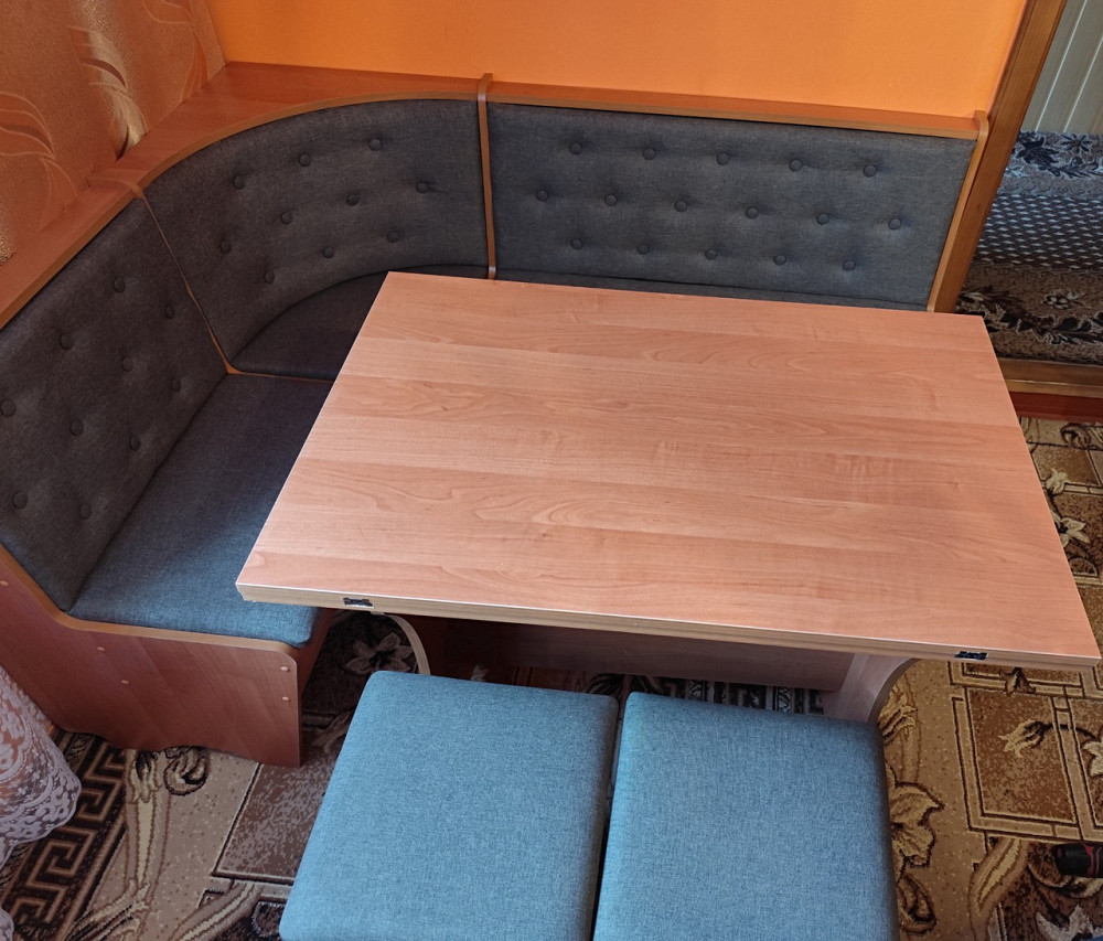 Кухонний куток , комплект з кутка, стола та двох табуреток Сімейний 114х154 см Вільха Львів - фото 7