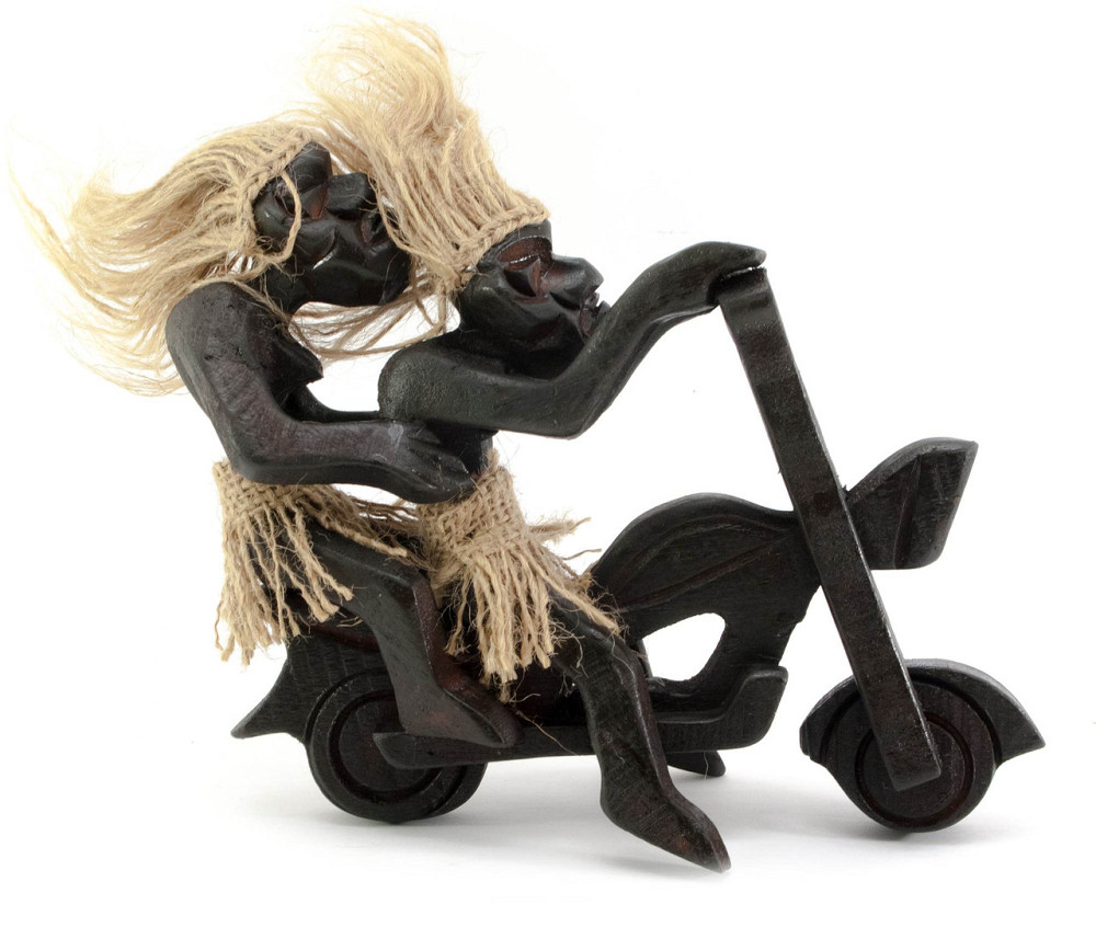 Статуетка з дерева Папуаси на мотоциклі Київ - фото 1