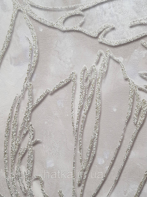 Обои виниловые на флизелине метровые Sintra Edelina листья золотистые на бежевом Киев - изображение 2