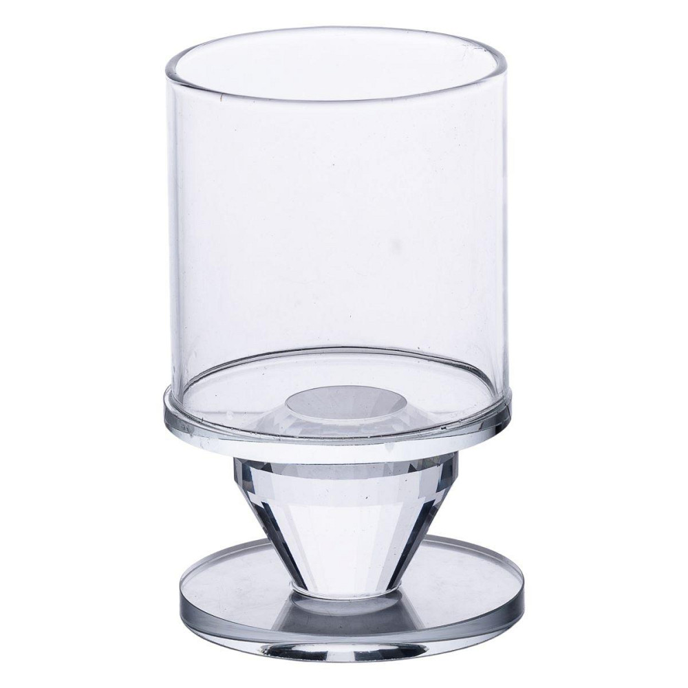 Підсвічник скляний 6×9.3 см на одну свічку підсвічник келих на ніжці декоративний прозорий HP-4-27S Київ - фото 1
