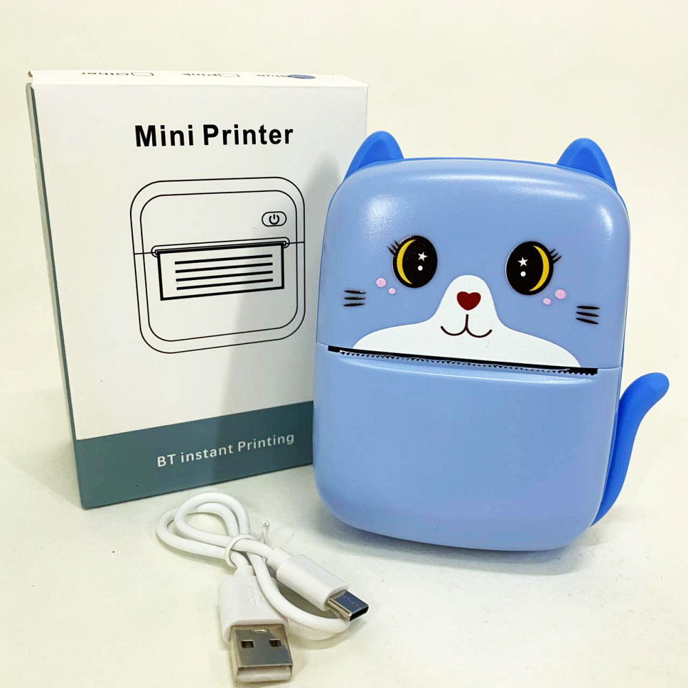 Портативний дитячий термопринтер із Bluetooth A8 Cat міні принтер для телефону Blue US-77 Львів - фото 13