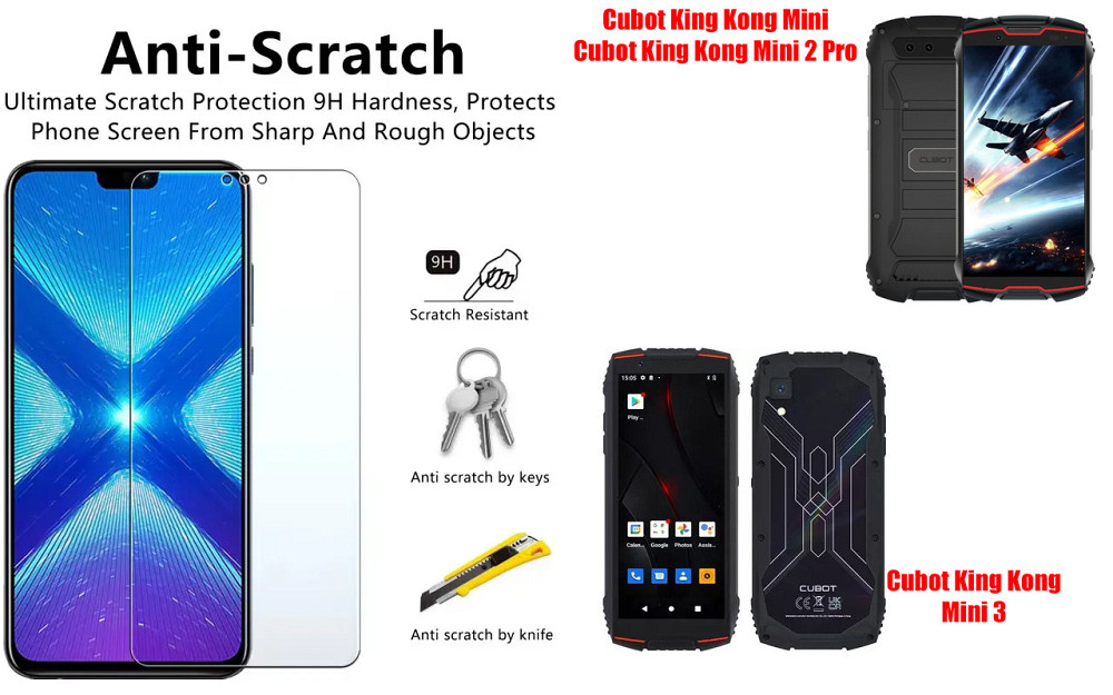 Защитное стекло NeoGlass для Cubot King Kong Mini, Mini 2 Pro, Mini 3 – ультрапрозрачное и устойчивое Киев - изображение 1