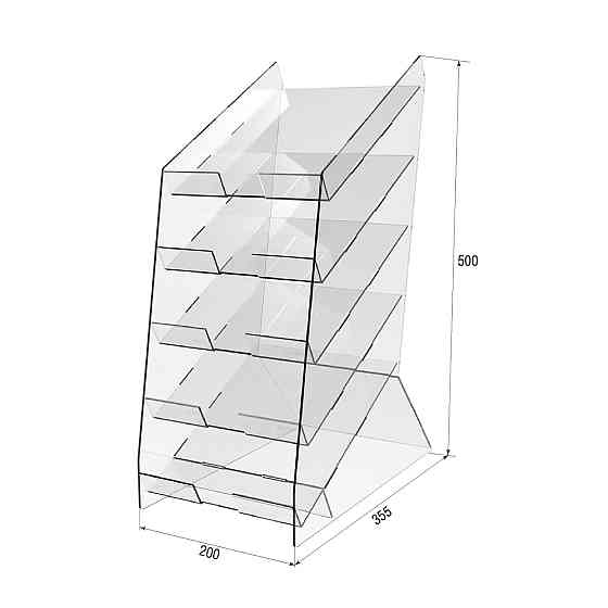 Підставка вітрина EKOSTAR під батончики настільна 5 полок 200х355х500 Київ