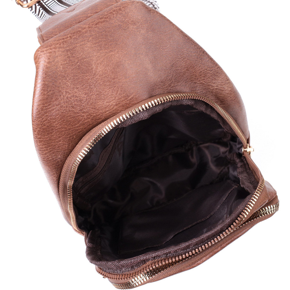 Модна жіноча сумка з однією лямкою через плече з екошкіри Vintage 22760 Коричневий Київ - фото 7