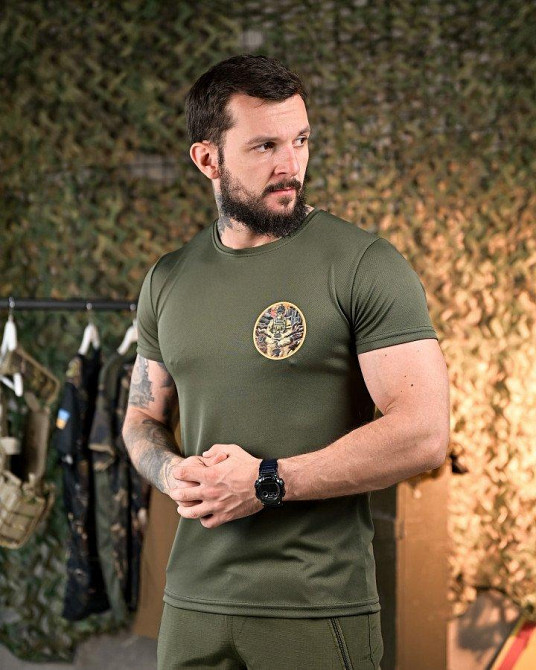 Тактична потовідвідна Футболка Небесна кара олива ПП7894 Одеса - фото 3