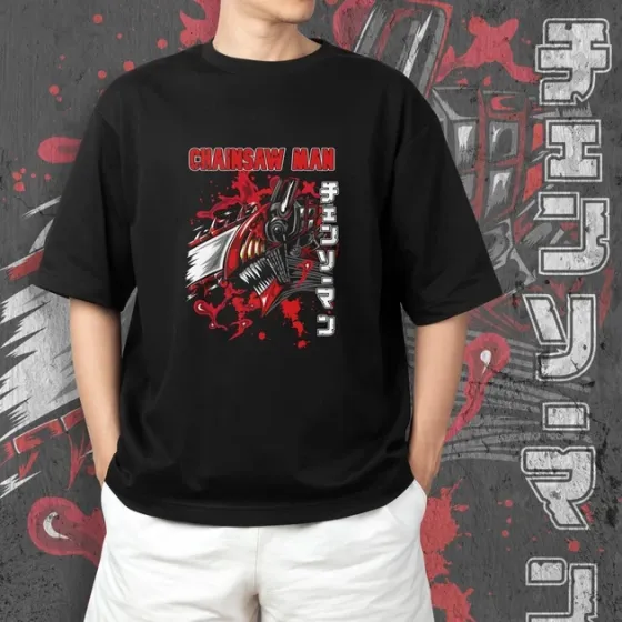 Футболка для подростка мальчика с принтом Человек Бензопила Денджи 4 Размер 160 Anime10486 Днепр