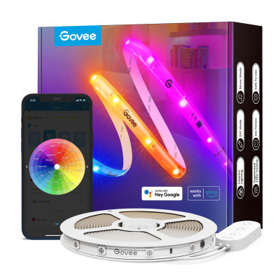 Світлодіодна стрічка Govee RGBIC Basic Wi-Fi + Bluetooth LED Strip Light With Protective Coating 10м Білий (H619C3D1) Вінниця - фото 8