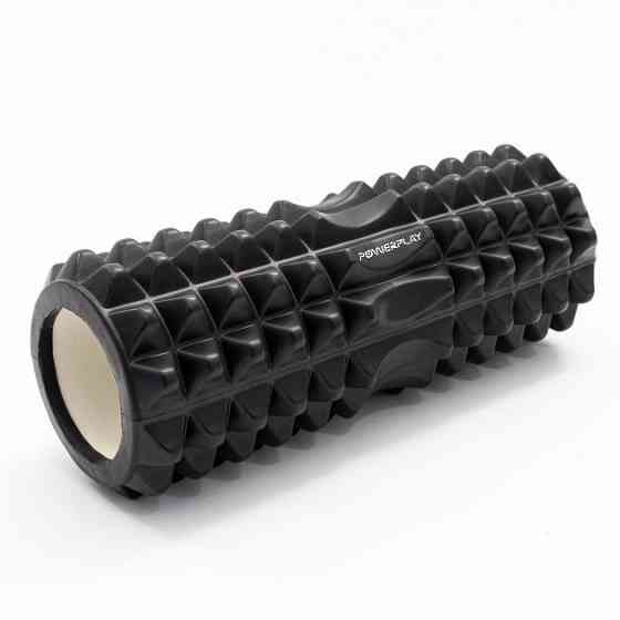 Масажний ролик (роллер) PowerPlay 4405 EVA Massage Roller Чорний (33x12см.) Каменское