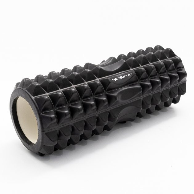 Масажний ролик (роллер) PowerPlay 4405 EVA Massage Roller Чорний (33x12см.) Каменское - изображение 6