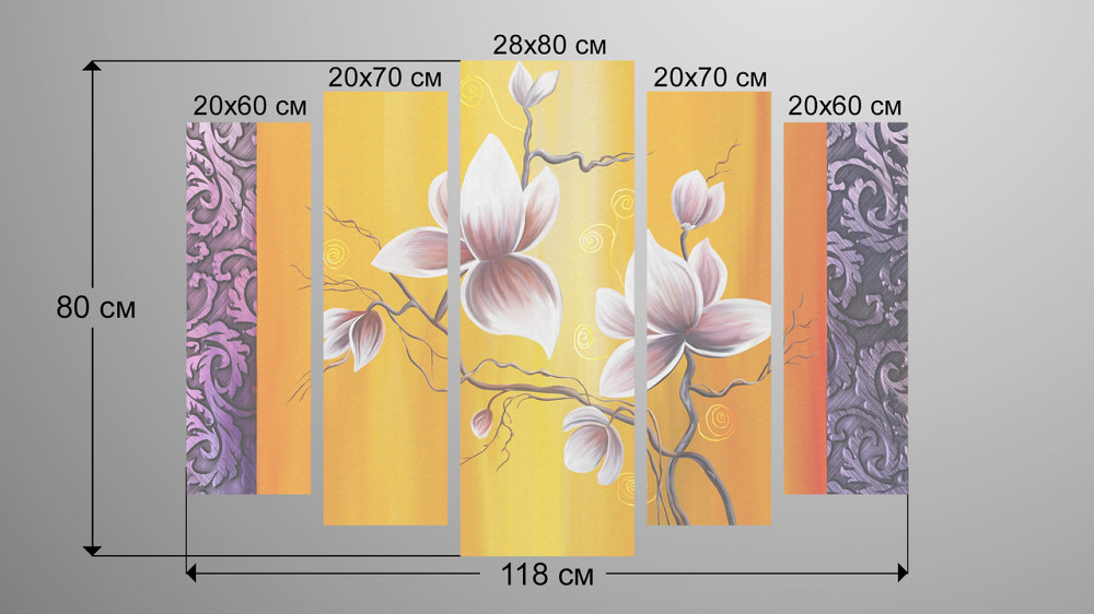 Модульна картина Абстракція Квіти Art-153_5 Київ - фото 3