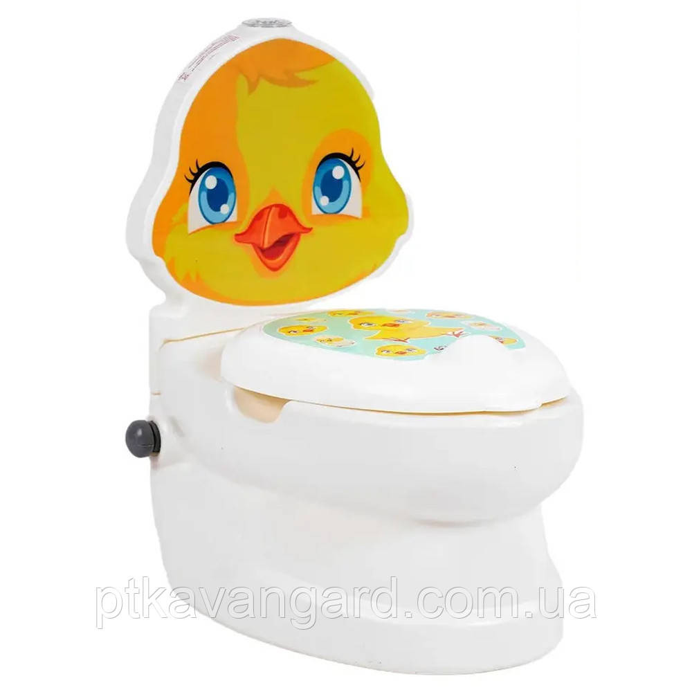 Дитячий горщик унітаз навчальний "Курча"(звук зливу, підсвічування, спинка, горщик знімний) Хмельницький - фото 1