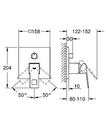 Смеситель скрытого монтажа на 3 потребителя Grohe Eurocube (24094000) Киев