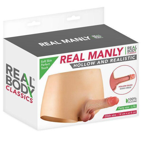 Силіконові трусики з порожнистим фалоімітатором Real Body Real Manly Hollow, L/XL, для нього Sex Aura Київ - фото 6