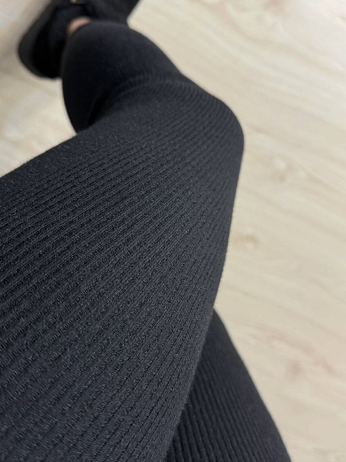 Лосини жіночі A-N 6126-6161 теплі в рубчик на хутрі ангори, чорний, one size Київ - фото 4