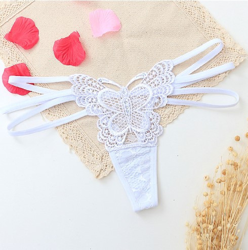 Стрінги з метеликом білі - розмір 42-44, по бокам резинка Київ - фото 1