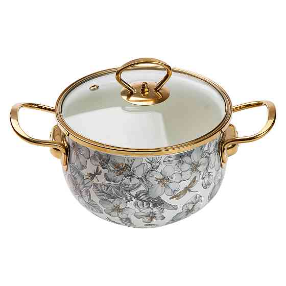 Yiwu Емальована каструля об'ємом 2 літри для газових, електричних та індукційних плит HP-2-105 Киев