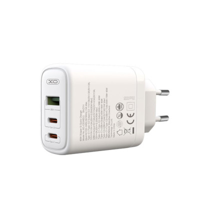 Зарядний пристрій XO 2xUSB-C PD65W + 1xUSB 45W white (СE04-WH) Вінниця - фото 3