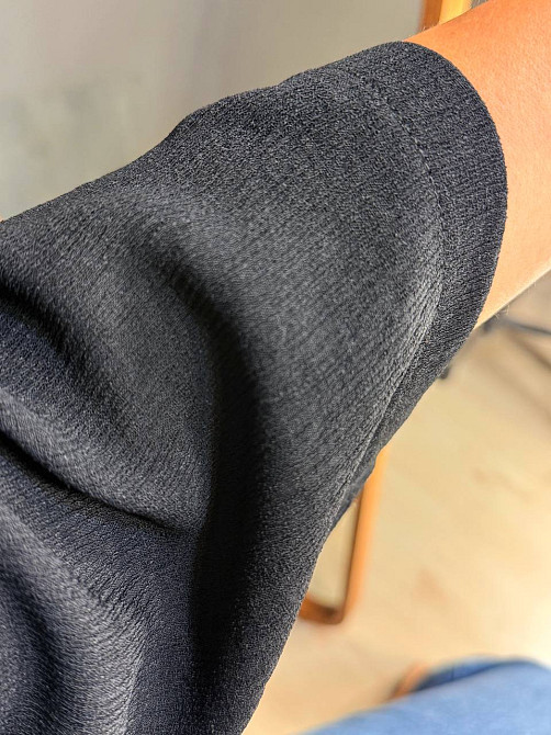 Блузка жіноча 1005 жатка з розрізами широка 3/4 рукав чорна, чорний, S Київ - фото 15