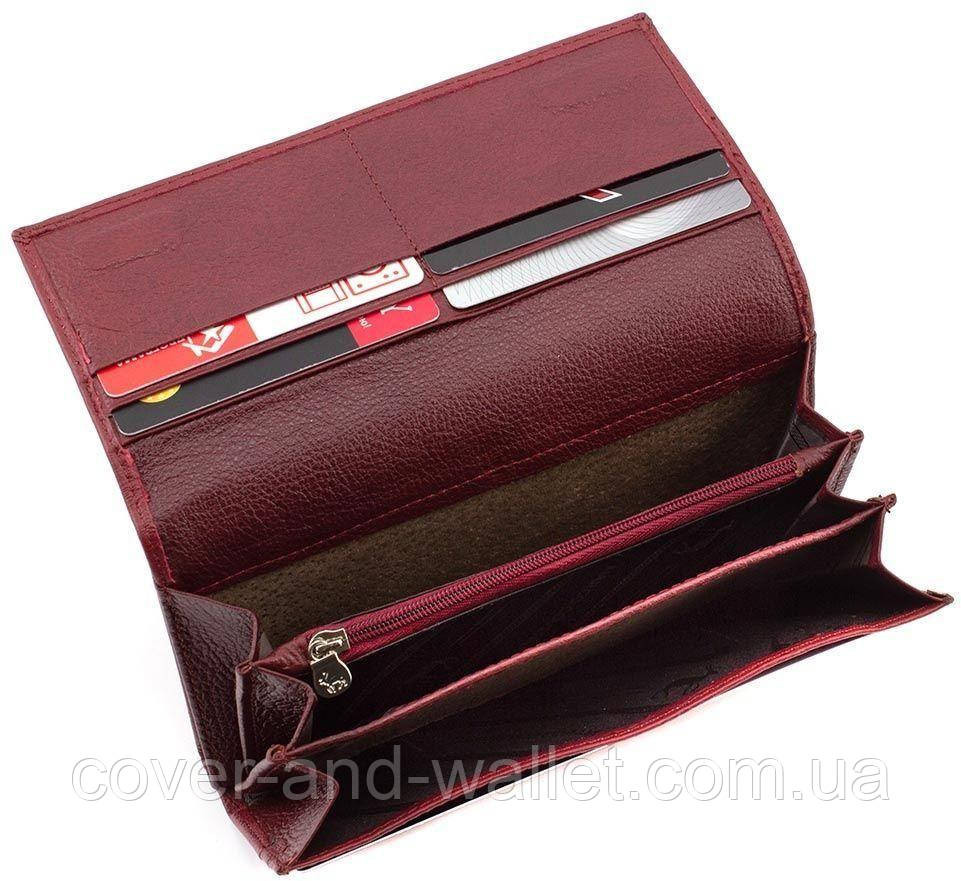 Бордовый женский кошелек на магнитах под много карт Marco Coverna Киев - изображение 8