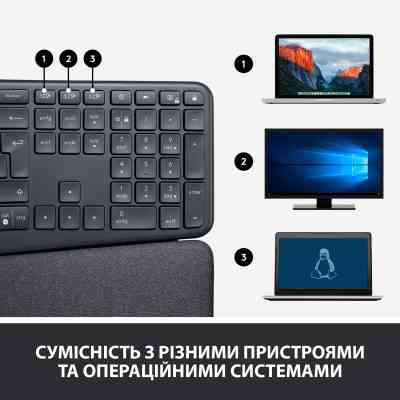 Клавіатура Logitech ERGO K860 Bluetooth/Wireless UA Black (920-010108) Вінниця