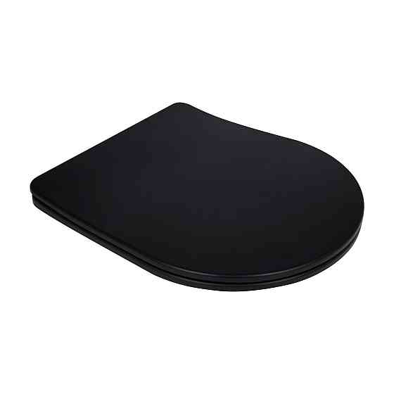 Сидіння для унітаза Qtap (Robin 490) 425x363x50 мм, Matt Black, з мікроліфтом Slim Duroplast, Quick Release QTSC179MB48676 Київ