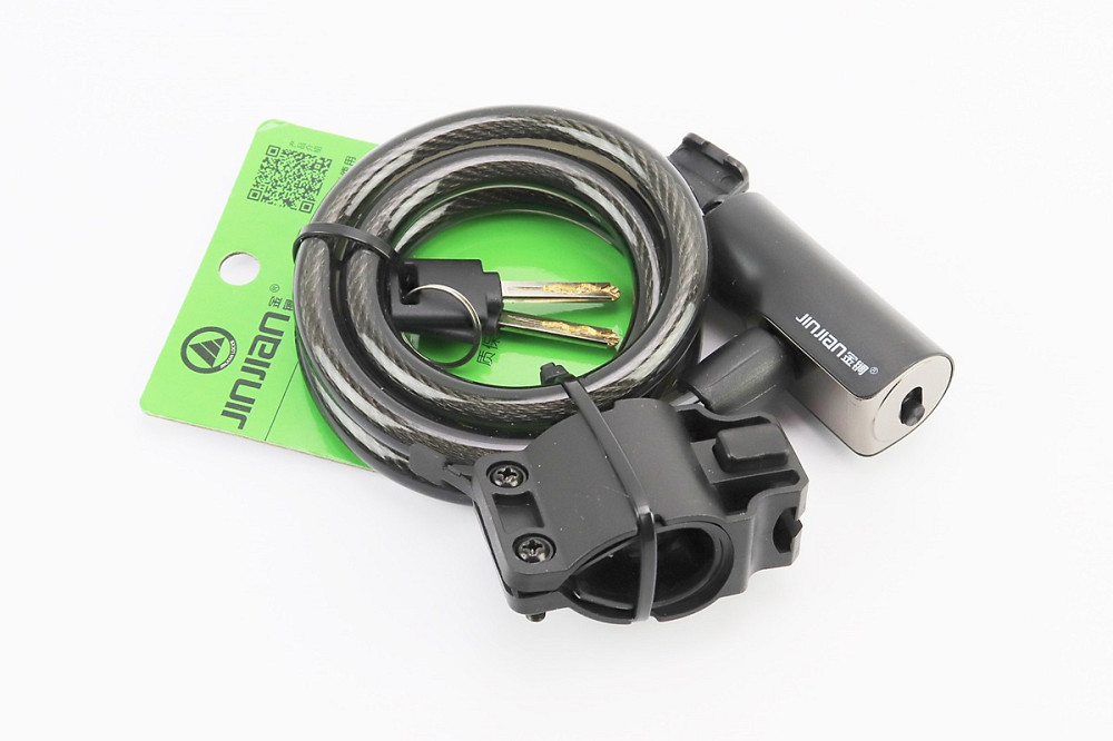 Замок протиугінний тросовий 1000х12мм під ключ, кріп. за трубу сидіння, чорний 511 Київ - фото 1