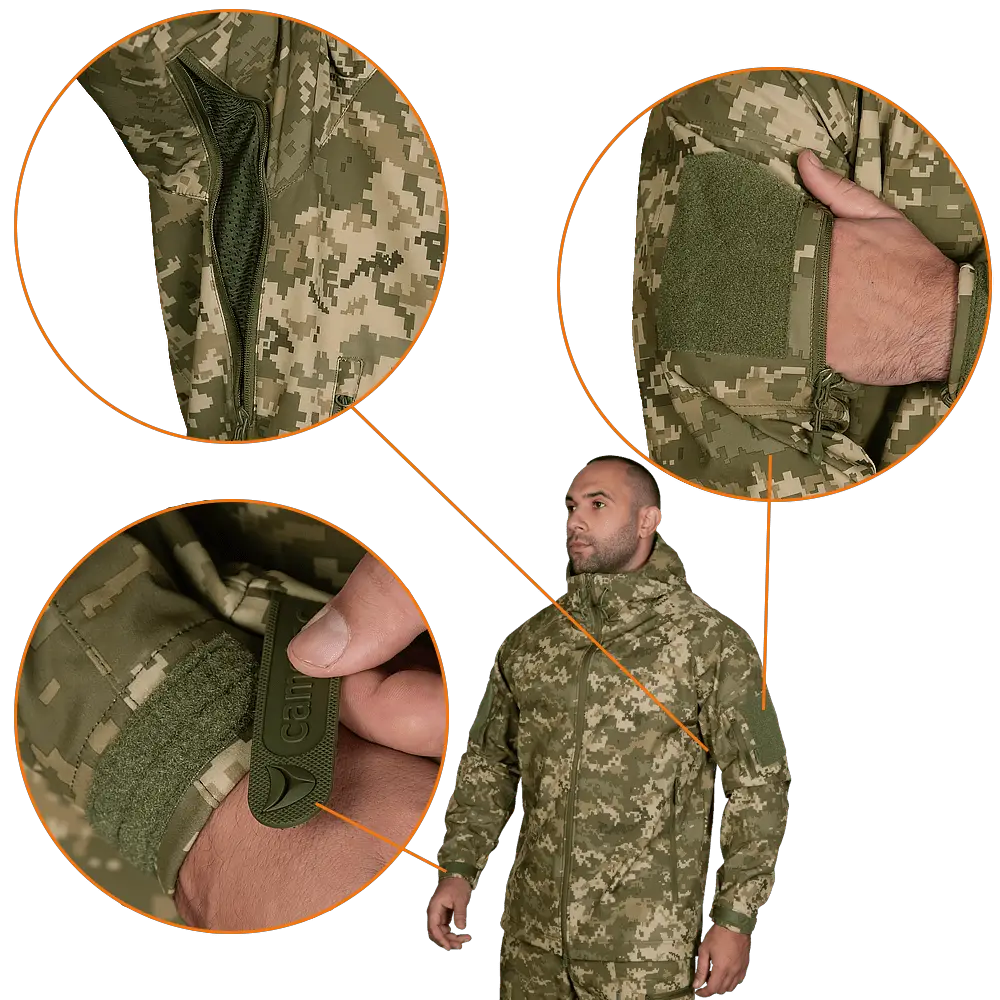 Куртка чоловіча тепла CM Stalker SoftShell (Піксель) L Вінниця - фото 6