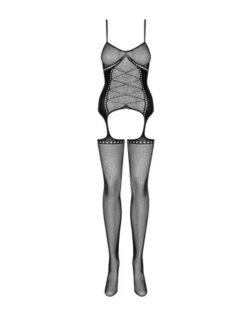 Бодістокінг Obsessive Bodystocking G314 S/M/L, імітація корсету та корсетного шнурівки Львів