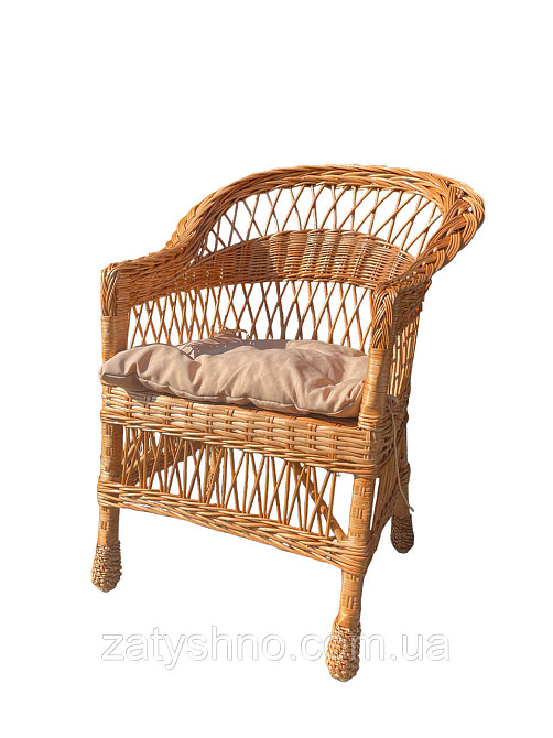 Крісло плетене з подушкою Київ - фото 3