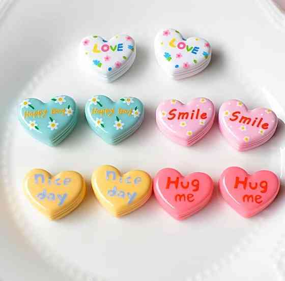 Магниты на холодильник сердца набор 5 шт kawaii пастель, декоративные магниты Love Smile Киев