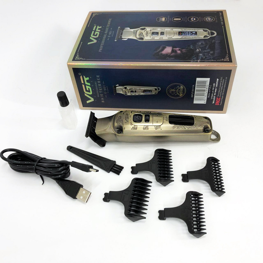 Беспроводной аккумуляторный триммер для стрижки волос VGR V-901, Набор для стрижки с зарядкой TM-84 Львов - изображение 9