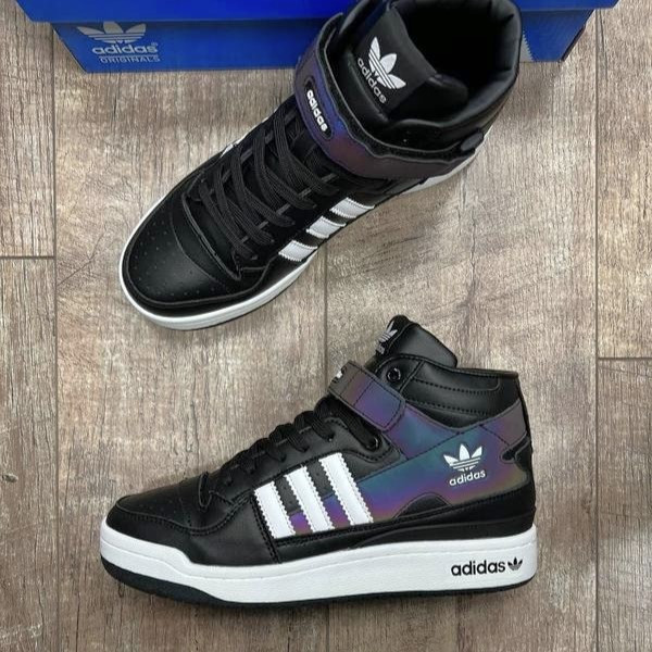 Высокие Чёрные Кроссовки Adidas Forum Кожаные Мужские Ботинки Адидас Форум (размеры: 41,42,43,44,45,46) Днепр - изображение 8