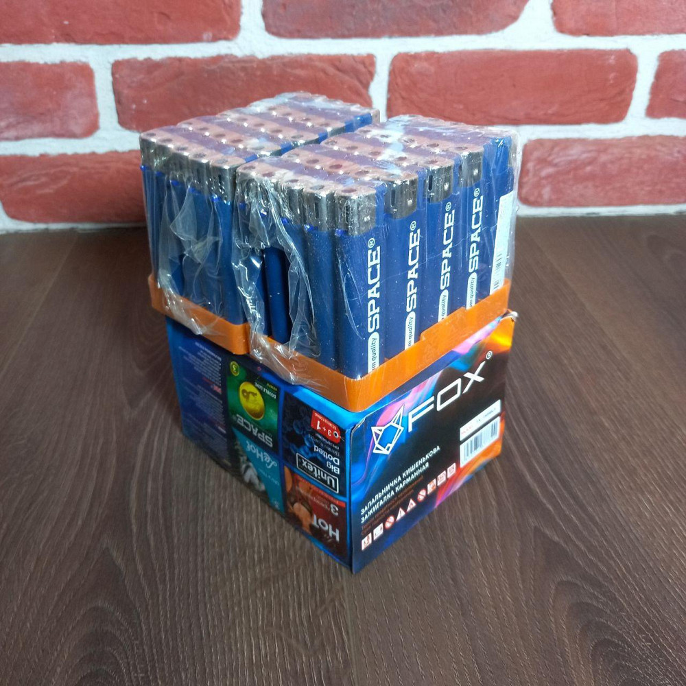 Зажигалка прорезиненная синяя уп/50шт Фокс Харьков - изображение 6