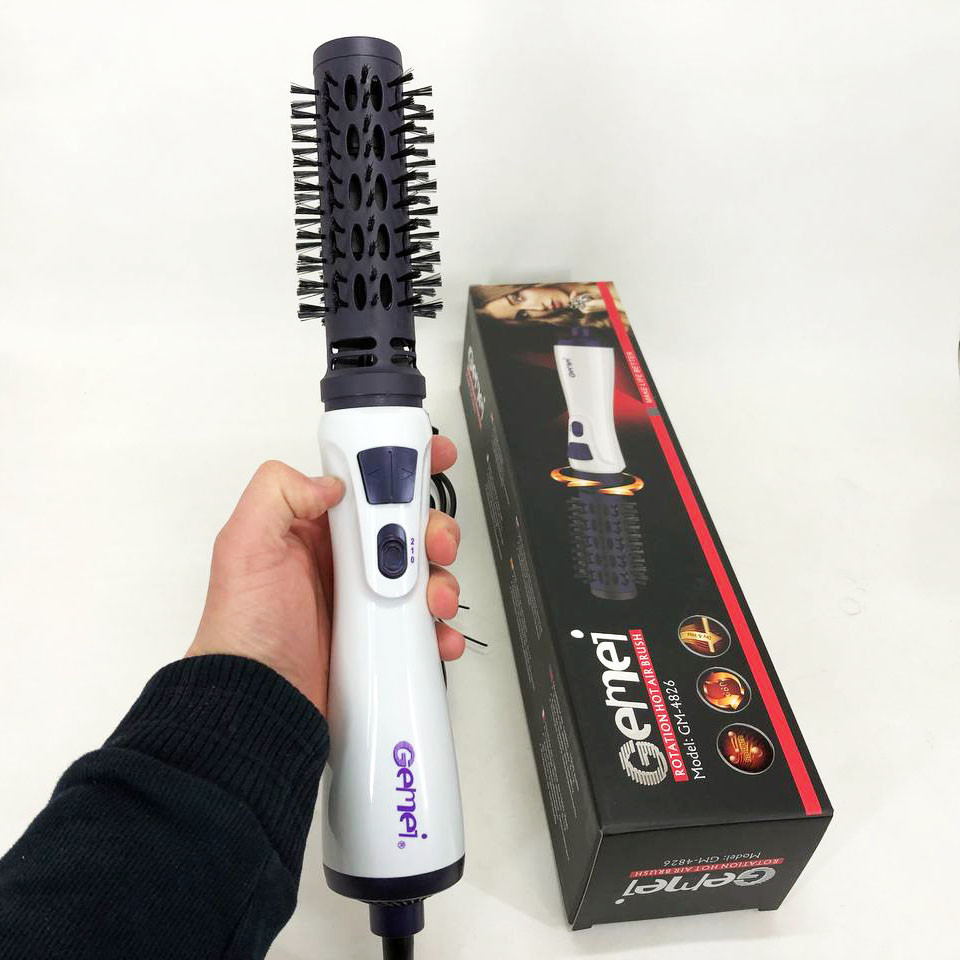 Фен-брашинг для волос Gemei GM-4826 1000Вт, Фен щетка с вращающейся насадкой, Щетка сушка для волос WN-68 Львов - изображение 11
