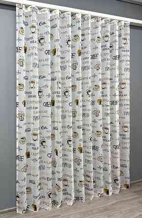 Тюль VR-Textil 1792т Лен Молочный с коричневым 200х270 см (42-0981) Киев