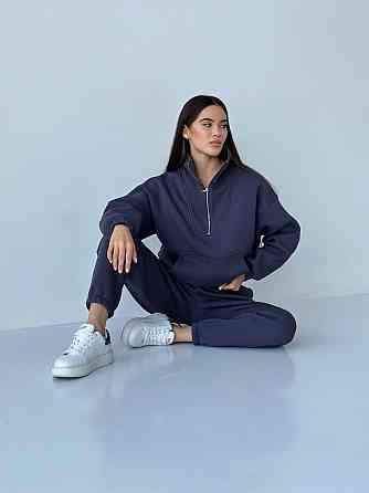 Флісовий спортивний костюм із блискавкою Графіт XL-2XL Харків