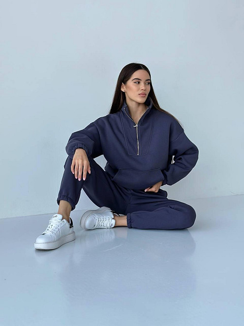 Флісовий спортивний костюм із блискавкою Графіт XL-2XL Харків - фото 2