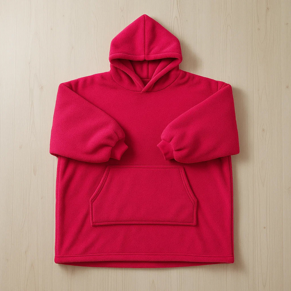 Плед толстовка с капюшоном (100х80см) HUGGLE HOODIE, Малиновый / Плед-худи / Оверсайз толстовка плед с капюшоном Киев - изображение 10