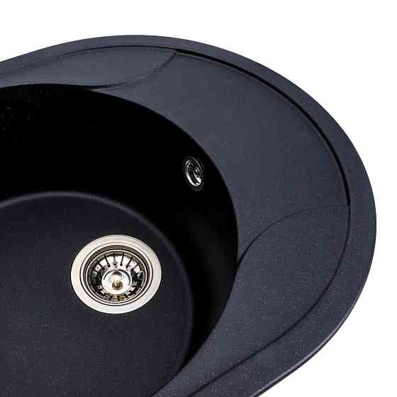 Гранітна мийка для кухні Platinum 5847 ONYX матова (чорний металік) Коломыя
