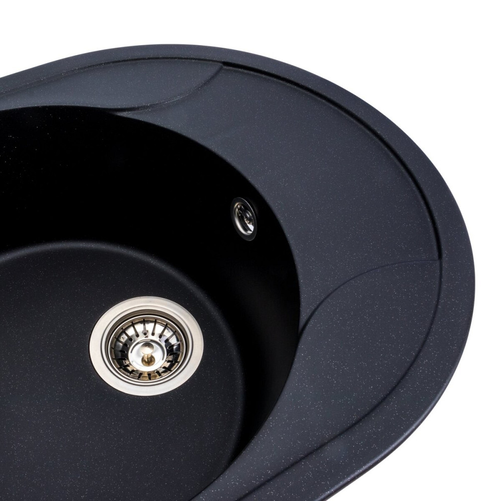 Гранітна мийка для кухні Platinum 5847 ONYX матова (чорний металік) Коломыя - изображение 4