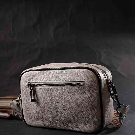 Стильна жіноча сумка з палітуркою з натуральної шкіри Vintage 22407 Біла Київ