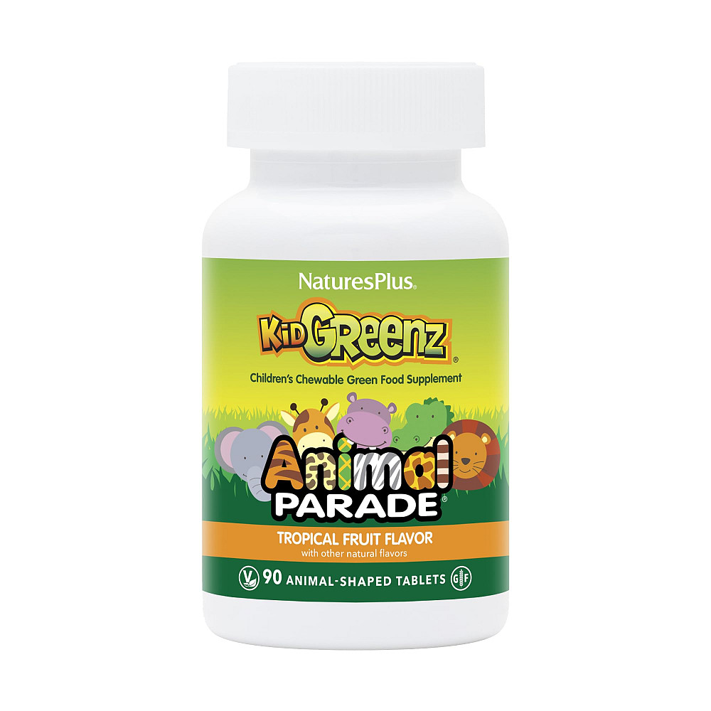 Зеленая пища для детей Nature's Plus Animal Parade Kid Greenz Children's Chewable Green Food Supplement 90Animal-Tablets (Tropical Fruit) Луцк - изображение 1