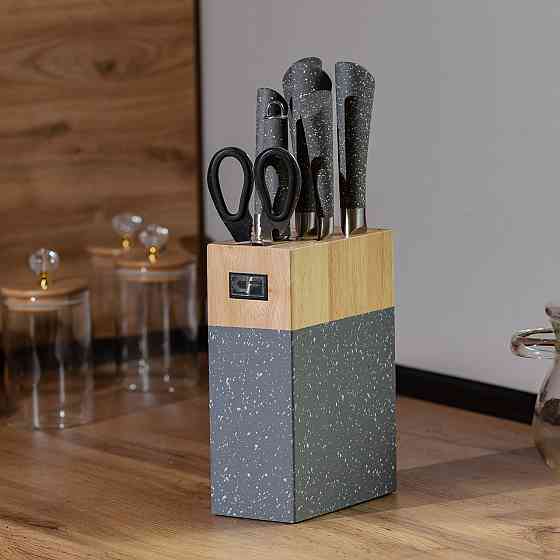 TS Kitchen Набір кухонних ножів з ножицями і мусатом для кухні 5 штук 33.5/30/31/24.5/21.5 см с Киев