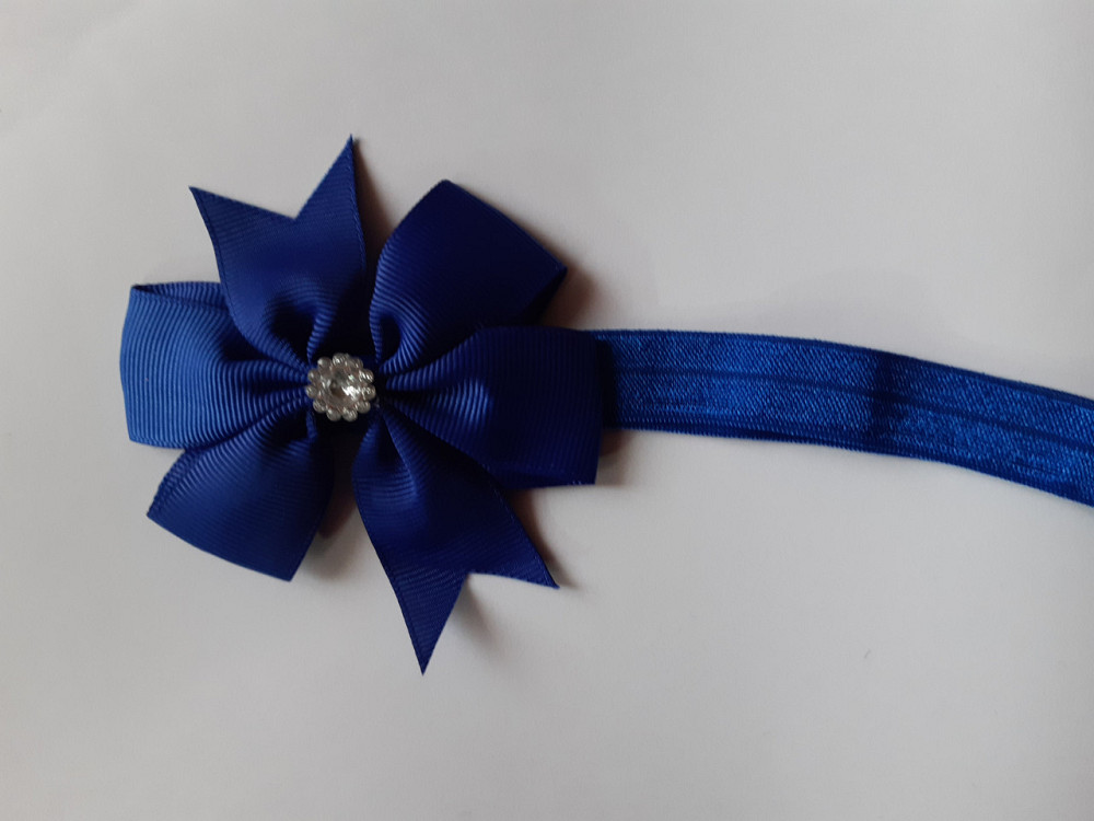 Детская повязка цвета электрик - окружность 36-58см, бант 8см Киев - изображение 1